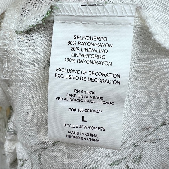 Daisy & Delilah NWT Amani Tie Strap Peplum Top Large Lemon Print Bustier Linen - Picture 14 of 16